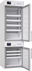 Dual refrigeration and freezing cabinets.